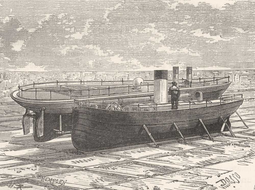 MANCHE. Cherbourg. Port Militaire de-Bateaux-torpilleurs 1880 old print